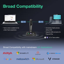Load image into Gallery viewer, Yealink WH63 Wireless Headset with Microphone for Computer PC Laptop Teams Certified Headset Office IP VoIP Phones Noise Canceling Mic Single Ear Headset with Charge Stand
