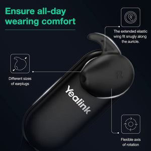 Yealink WH67 Wireless-Headset Bluetooth Headset with Microphone DECT Headset for Computer Laptop PC Office VoIP Phone Teams Certified(for Microsoft Optimized)